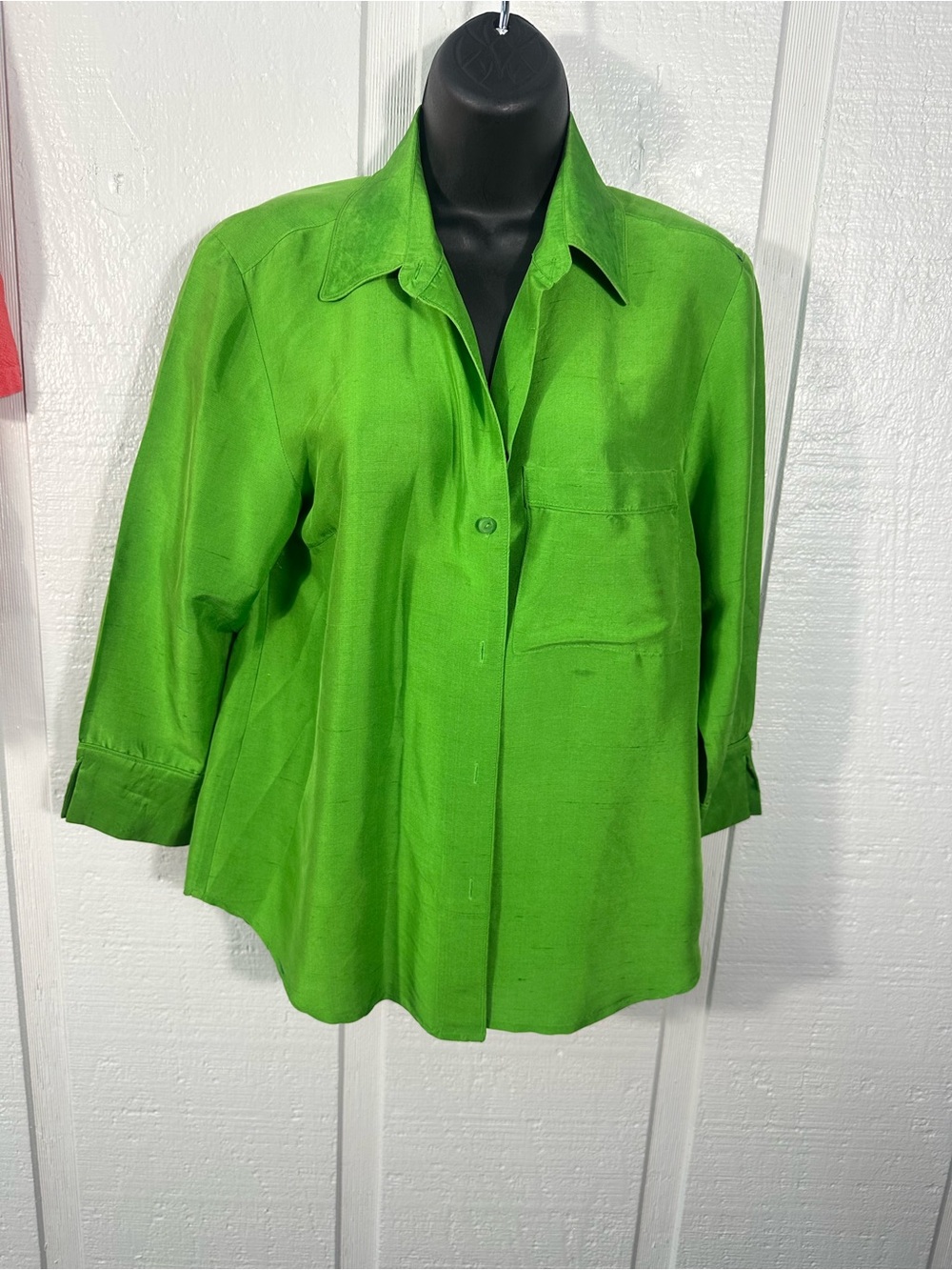Preston & York Women’s Green 3/4 Sleeve Shirt Size EUC
